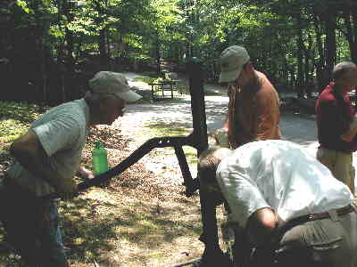 Pumping cool mountain water at Andrews Cove!