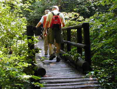 Crossing the bridge over the East Fork of the Chattooga.