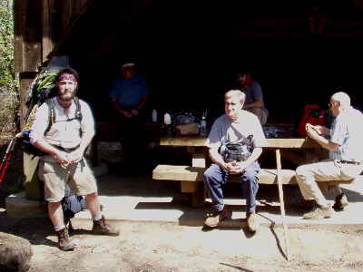 A thru-hiker at the shelter.