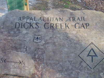 The carved rock back at Dick's Creek Gap.