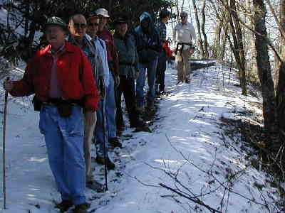 We hiked through several stretches of snow!