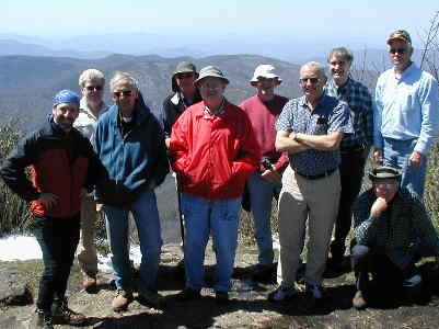 We had lunch with a thru-hiker from New York. (front left) Steve Czompo (trail name "Starbuck") . Steve is approximately 85 miles into his thru-hike to Maine.