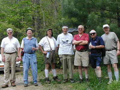 Our group at the trail-head.(l-r) Steve Jordan, Bob Presley, Wayne Miller, Bob Thompson, Jack Jacobi, Doug Russell, Tony Presley.