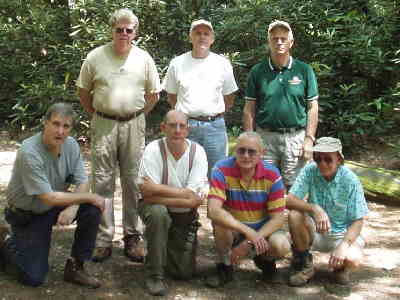 Our group at Three Forks. (l-r) Dan Ross, Steve Jordan, Wayne Miller, John Bellamy, Jack Jacobi, Jack Slaton, David Whitaker, (photo) Bob Presley.