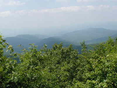 Hazy day view from the summit of Tray.