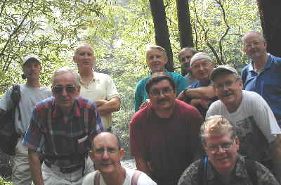 Our group at Lick Log Creek (l-r) Terry Doyle, David Whitaker, Jack Jacobi, Wayne Miller, Rick Porter-Whitmire, John Bellamy, Dan Ross, Doug Russell, Steve Jordan, Tony Presley, and Bob Presley.