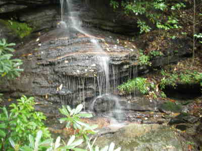 A nice refreshing waterfalls on the trail.
