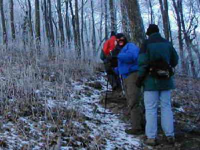 A beautiful but cold hike in the mountains.