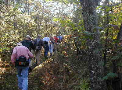 There are also lots of hills to climb. Here, we work our way up Shortoff Mtn.