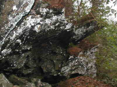 The trail features lots of rock out-crops.