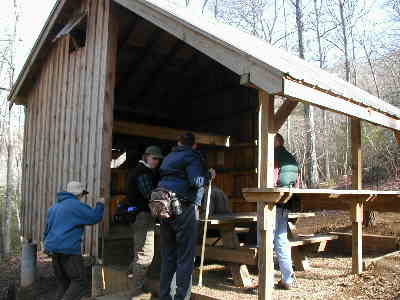 This is the new Gooch Mountain Shelter.