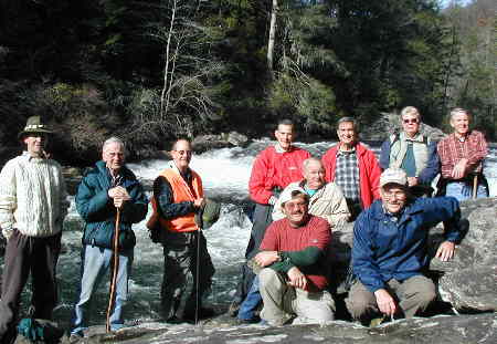 Our "Wild but not so Scenic" group! Front (l-r)Rick Porter Whitmire, Gerald Shedd and Tony Presley. (back l-r) Terry Doyle, David Whitaker, Wayne Miller, Bob Thompson, Dan Ross, Steve Jordan and John Bellamy.
