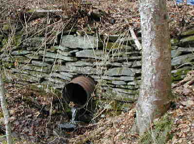 A mile or so past the gap, we came to a nice long flat stretch of the Appalachian Trail. It is actually an old road-bed and this is one of several culverts that we came by on the trail. (probably built by the Civilian Conservation Corps in the 1930's.)