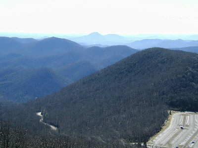 Here, we look back down the Brasstown parking lot.