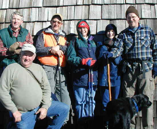 Here is the OFHC gang at the breezy and cold visitor's center. (l-r) John Bellamy, Gerald Shedd, Wayne Miller, Wanda Miller, Donna Presley, Tony Presley, and "Jet" Presley.