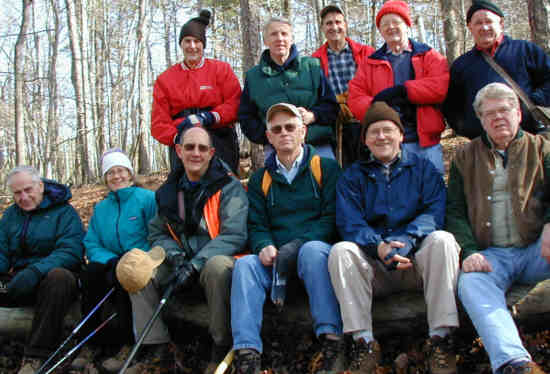 The OFHC gang at our lunch spot for the day. (l-r seated) David Whitaker, Leigh Ann Miller, Wayne Miller, Jack Slaton, Tony Presley, and Steve Jordan. (l-r standing) Bob Thompson, John Bellamy, Dan Ross, Bob Presley and Gerald Shedd.