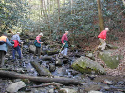 Crossing one of the creeks!
