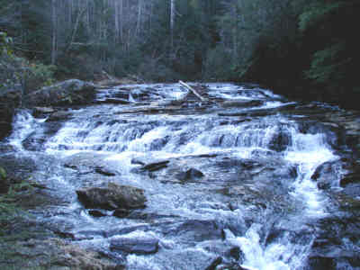 This is the area just above the falls.