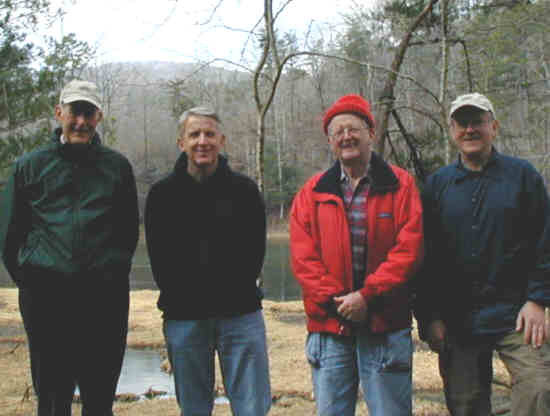 The OFHC gang for today's hike. (l-r) Bob Thompson, John Bellamy, Bob Presley, and Tony Presley.