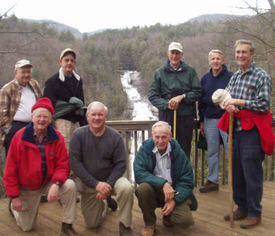 The OFHC gang for today's hike. (l-r front) Bob Presley, Gerald Shedd, and David Whitaker. (back l-r) Doug Russell, Wayne Miller, Bob Thompson, John Bellamy, and Dan Ross.