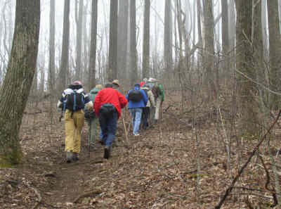 The hike today was very rolling with several significant climbs.