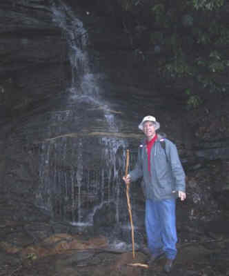 Early into the hike, we passed by this nice waterfalls.