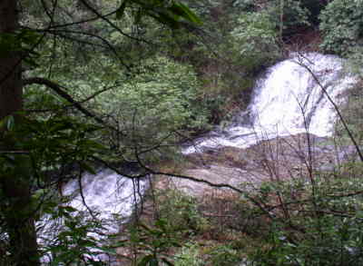 This is the lower falls on Lick Log Creek which empties into the Chattooga.
