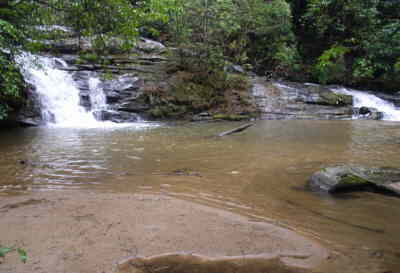 The upper falls on Lick Log Creek.