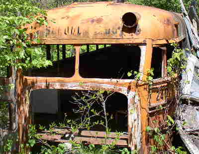 The old school bus about 4 miles out.