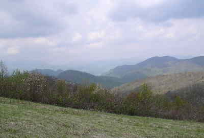 As we walk up the long grassy slope to Siler Bald, we get many nice views (even on this partly cloudy day).