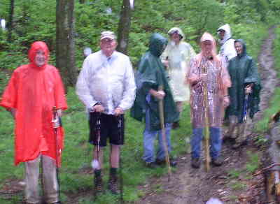 We head off into the rain back towards Dick's Creek Gap.