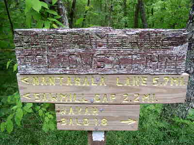 A little more than half-way to Wayah Bald we come to the intersection of the A.T. and the Bartram Trail.