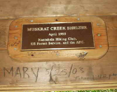 We had lunch at the Muskrat Creek Shelter.