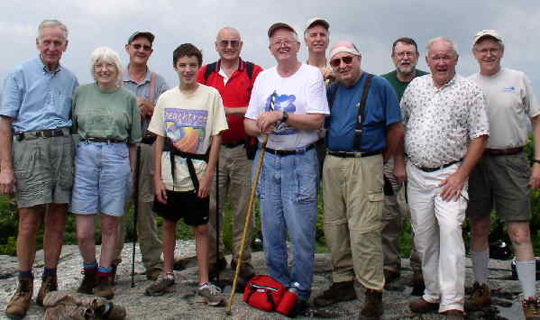The OFHC gang for today's hike. (l-r) David Whitaker, Geri Thompson, Wayne Miller, James Jacobi, Jack Jacobi, Bob Presley, Hayward Marshall, Doug Russell, Bob Magee, Gerald Shedd, and Tony Presley, .