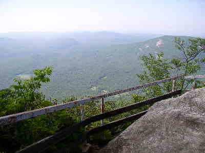 Walking along the rim of the mountain would be dangerous without these guard rails.