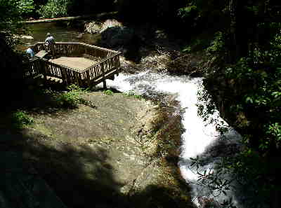 Looking from the upper viewing platform down to the lower.