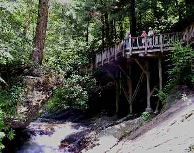 Looking from the lower platform to the upper.
