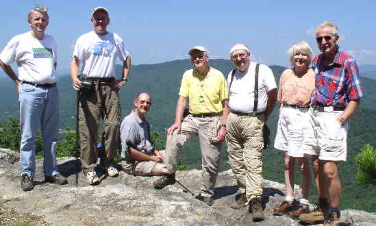 The O.F.H.C. gang for today's hike. (l-r) John Bellamy, Tony Presley, Wayne Miller , Bob Presley, Doug Russell, Geri Whitaker, and David Whitaker.
