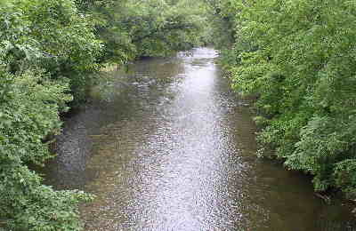 Looking down the North Fork of the Chattooga River from the Hwy. 28 bridge.