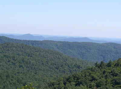 A nice view of the Carolina Mountains from the Whitewater Falls parking lot.