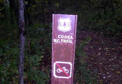 The trail marker near our parking area.