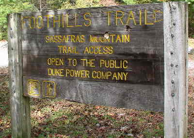 Near the top of Sassafras Mountain, we view this sign at the parking lot.