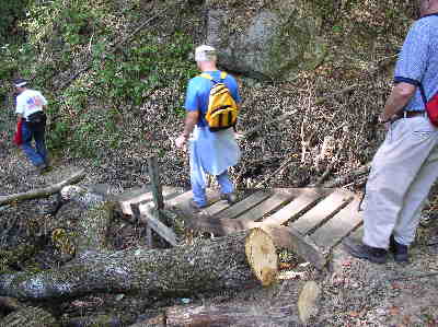 Here you can see how the trail crews have done a great job of clean-up after the storms..