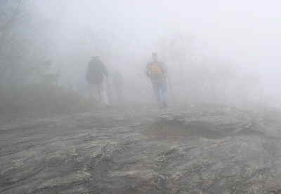 We seemed to be walking in a cloud for much of the way.