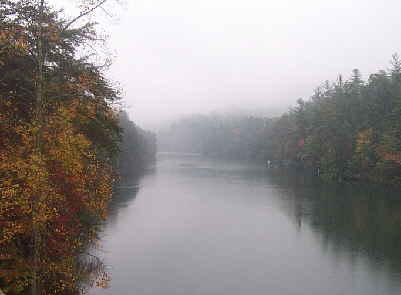 Beautiful October view of Tallulah Falls Lake.