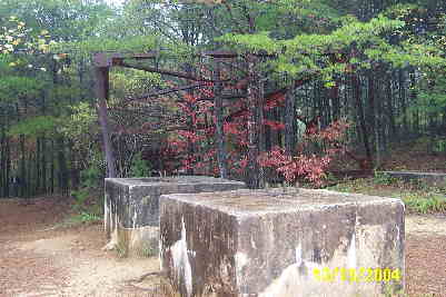 The old support structures for the tightrope used by the famous Karl Wallenda on his walk across the gorge in 1970.
