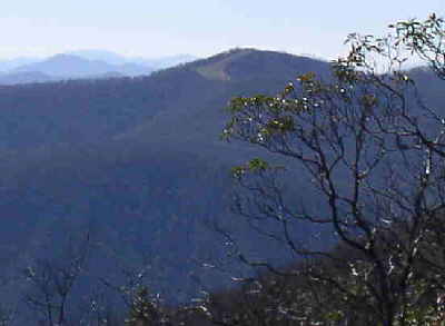 Here, we look across to the grassy slope on Siler Bald.