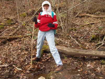 Here, Geri steps all the way across the Chattahoochee!