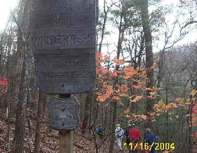 This sign indicates that we have entered the Mark Trail Wilderness Area.