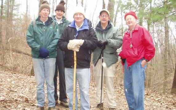 The OFHC Gang for today's hike (l-r) Phil Brownrigg, Bob Thompson, John Hires, Wayne Miller and Bob Presley.